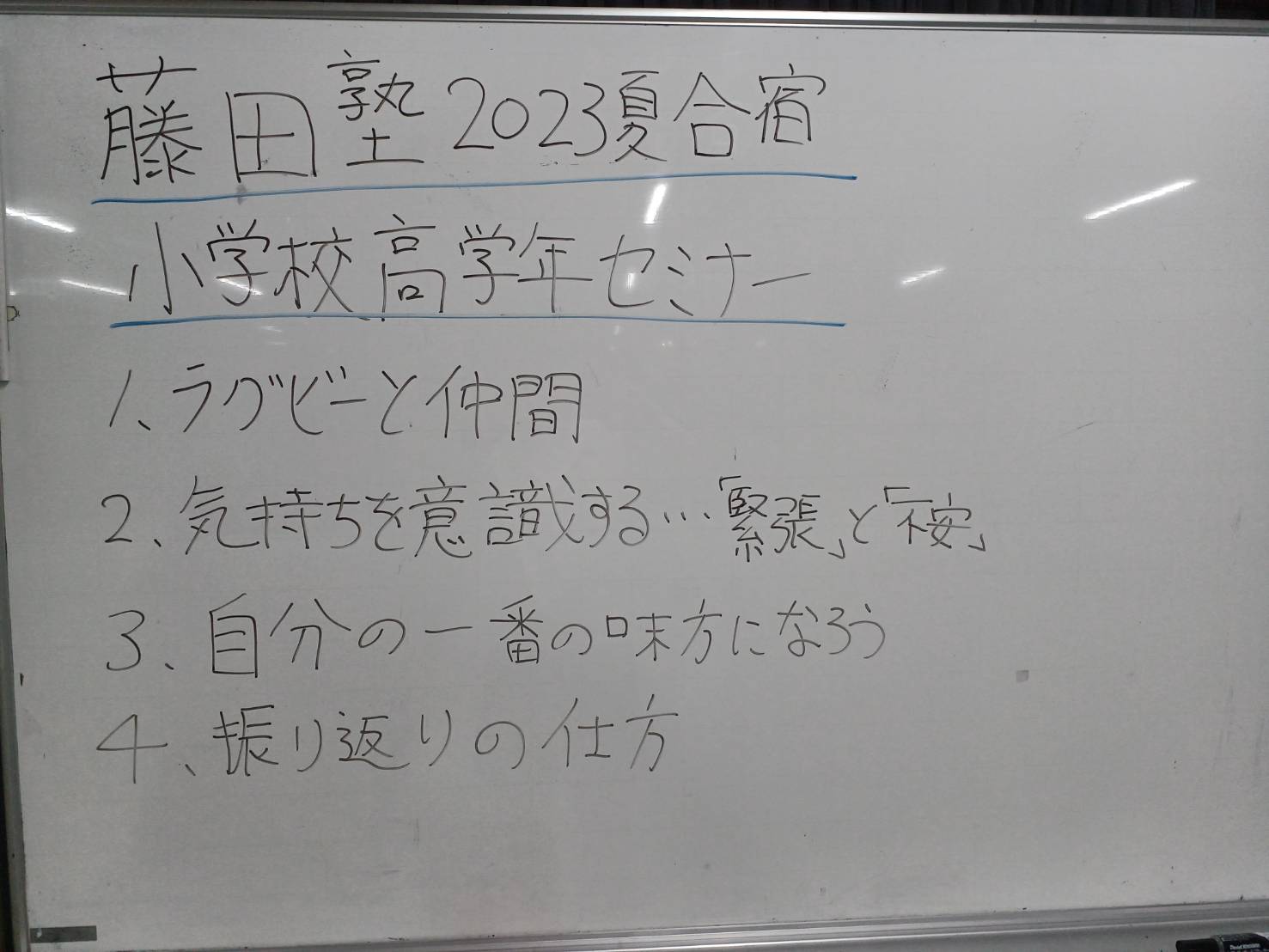 2023藤田塾夏合宿セミナーホワイトボード